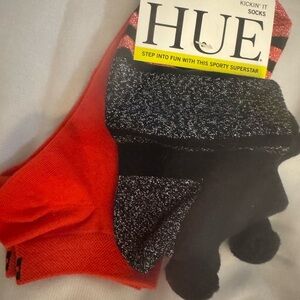 HUE Red and Black Sporty Socks